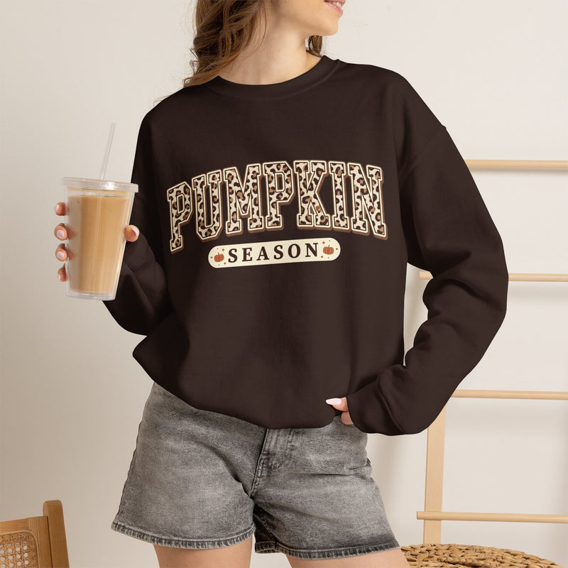 Pumpkin Season Fall Sweatshirt, Cow Print Autumn Crewneck Sweater, Western Pumpkin Graphic Pullover, Cozy Country Fall Gift