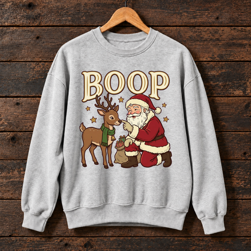 Boop Santa & Reindeer Christmas Sweatshirt