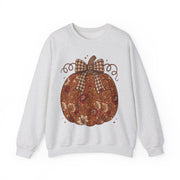 Floral Pumpkin Bow Fall Sweatshirt, Vintage Autumn Pumpkin Crewneck, Coquette Plaid Bow Sweater, Thanksgiving Fall Gift