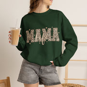 Mama Life Leopard Print Sweatshirt, Mom Life Crewneck Sweater, Trendy Mama Graphic Pullover, Cute Motherhood Gift for Mom