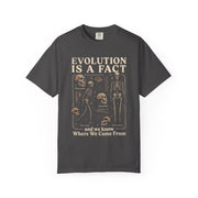 Comfort Colors Evolution Is a Fact T-Shirt, Human Evolution Skeleton Graphic Tee, Science Biology Anatomy Shirt, Biology Teacher Gift