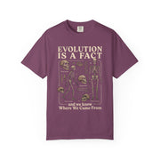 Comfort Colors Evolution Is a Fact T-Shirt, Human Evolution Skeleton Graphic Tee, Science Biology Anatomy Shirt, Biology Teacher Gift