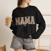 Mama Life Leopard Print Sweatshirt, Mom Life Crewneck Sweater, Trendy Mama Graphic Pullover, Cute Motherhood Gift for Mom