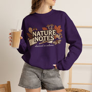 Nature Notes Fall Sweatshirt, Autumn Botanical Crewneck Sweater, Vintage Mushroom Leaves Moth Graphic Pullover, Cozy Nature Lover Gift