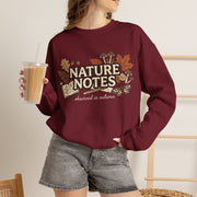 Nature Notes Fall Sweatshirt, Autumn Botanical Crewneck Sweater, Vintage Mushroom Leaves Moth Graphic Pullover, Cozy Nature Lover Gift