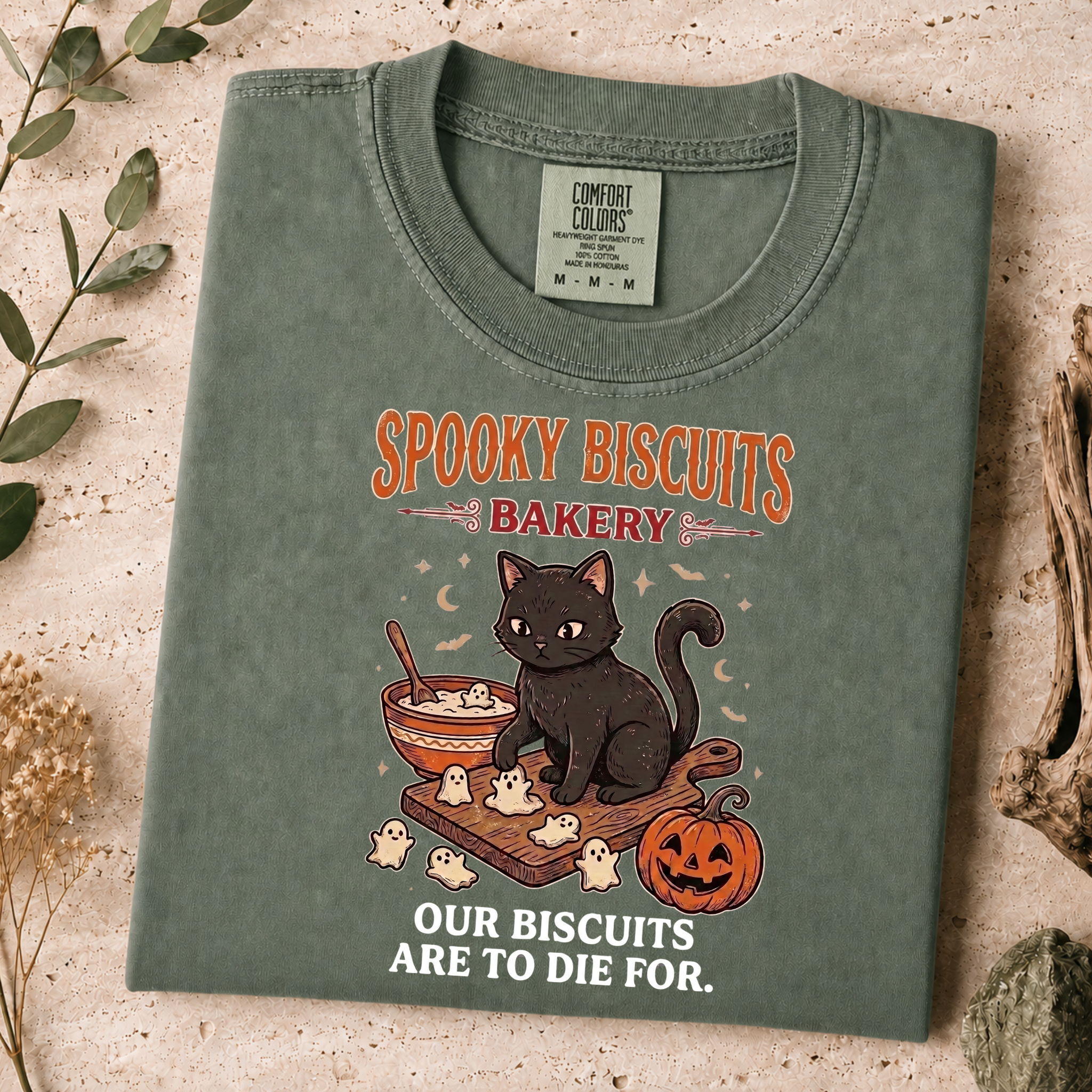 Comfort Colors shirt, black cat Halloween shirt, spooky bakery tee, pumpkin fall shirt, baking T-shirt, and cat lover gift