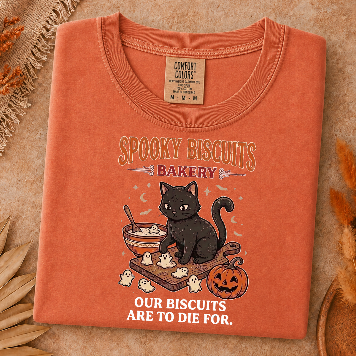 Comfort Colors shirt, black cat Halloween shirt, spooky bakery tee, pumpkin fall shirt, baking T-shirt, and cat lover gift