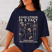 Comfort Colors Evolution Is a Fact T-Shirt, Human Evolution Skeleton Graphic Tee, Science Biology Anatomy Shirt, Biology Teacher Gift
