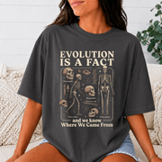 Comfort Colors Evolution Is a Fact T-Shirt, Human Evolution Skeleton Graphic Tee, Science Biology Anatomy Shirt, Biology Teacher Gift