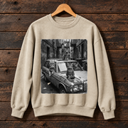 Vintage Alley Cats Sweatshirt, Black and White Cat Graphic Sweatshirt, Street Cats Car Sweatshirt, Urban Feline Lover Gift