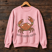 Scuttle Scuttle Scuttle Crab Shirt, Funny Crab Graphic Tee, Cute Coastal Seafood Lover Shirt, Beach Ocean Humor Gift