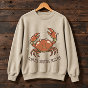 Scuttle Scuttle Scuttle Crab Shirt, Funny Crab Graphic Tee, Cute Coastal Seafood Lover Shirt, Beach Ocean Humor Gift