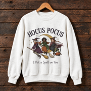 Hocus Pocus Witch Sweatshirt, I Put a Spell on You Crewneck, Funny Halloween Witch Graphic Sweater, Spooky Season Gift