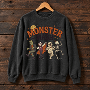 Monster Mash Halloween Sweatshirt, Classic Monsters Crewneck, Frankenstein Dracula Mummy Skeleton Graphic Sweater, Spooky Season Gift