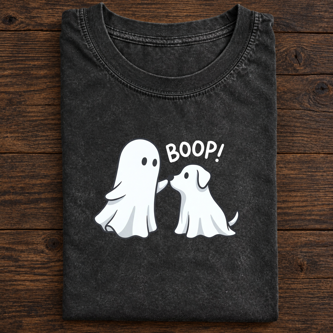 Boop Ghost Dog Halloween Sweatshirt, Cute Ghost Puppy Crewneck, Funny Spooky Season Graphic Sweater, Dog Lover Halloween Gift