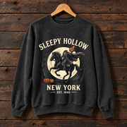 Sleepy Hollow New York Sweatshirt, Headless Horseman Halloween Crewneck, Vintage Pumpkin Gothic Graphic Sweater, Spooky Fall Gift