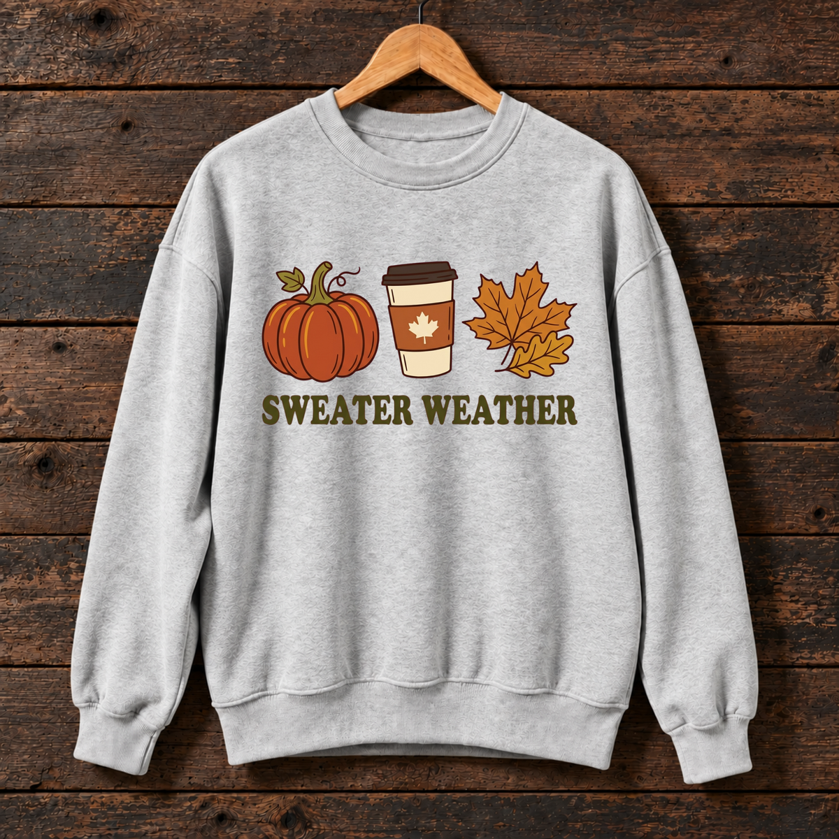 Sweater Weather Pumpkin & Coffee Fall Sweatshirt