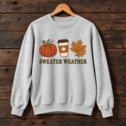 Sweater Weather Pumpkin & Coffee Fall Sweatshirt
