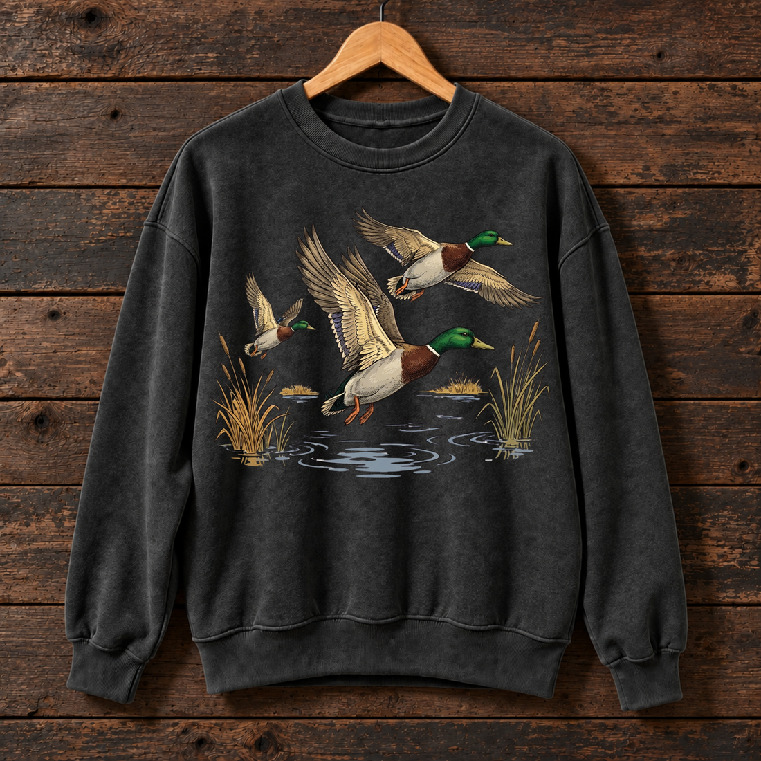 Mallard Duck Sweatshirt, Flying Ducks Wildlife