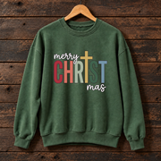Merry CHRISTmas Christian Sweatshirt, Jesus Christmas Crewneck, Faith Based Holiday Graphic Sweater, Christian Christmas Gift