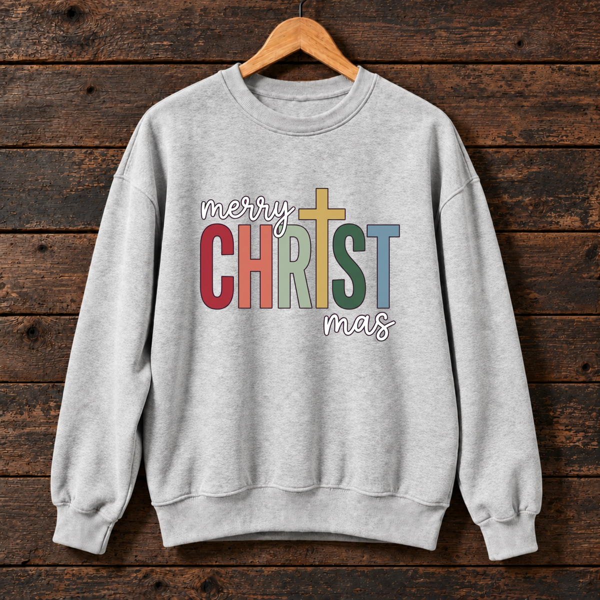 Merry CHRISTmas Christian Sweatshirt, Jesus Christmas Crewneck, Faith Based Holiday Graphic Sweater, Christian Christmas Gift