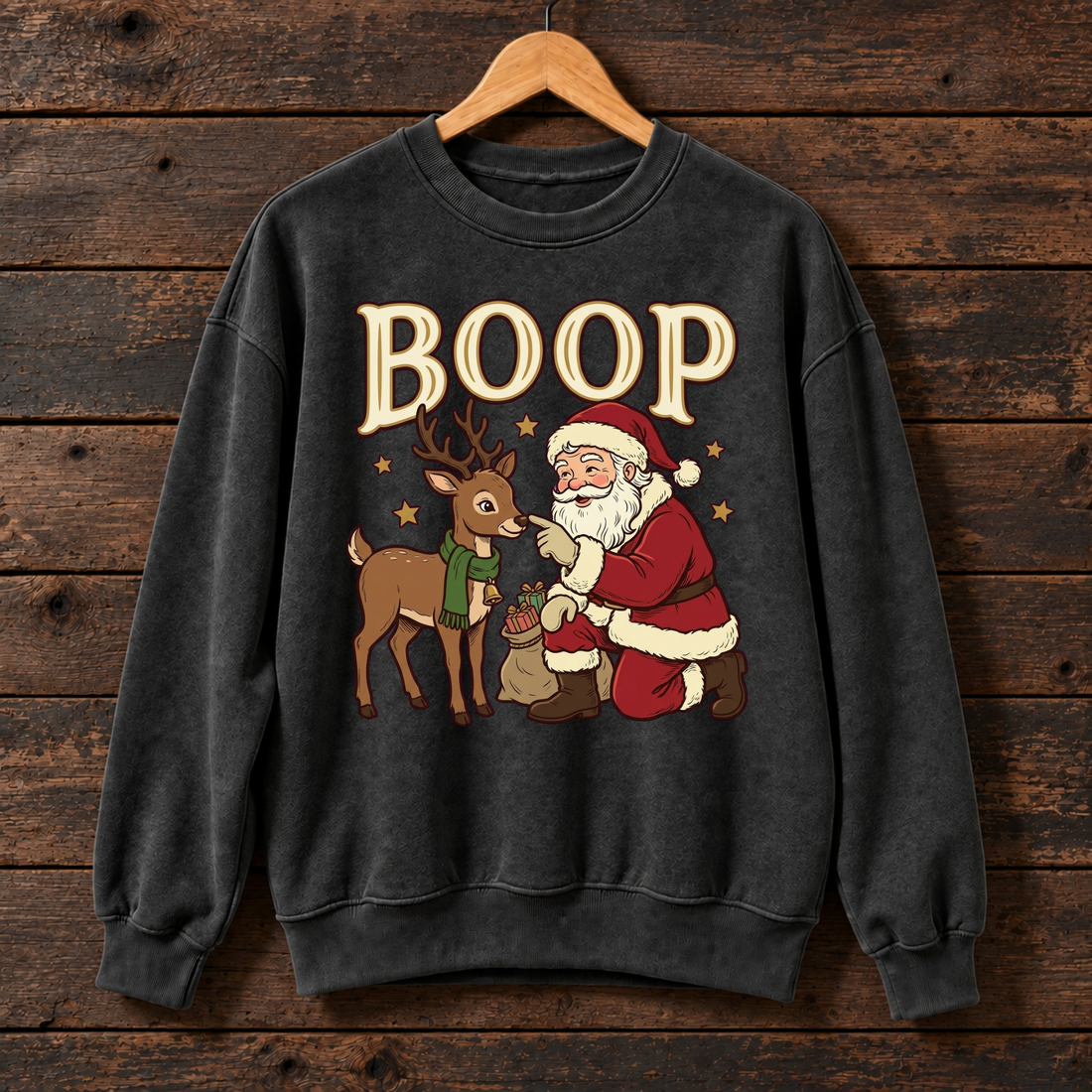 Boop Santa & Reindeer Christmas Sweatshirt