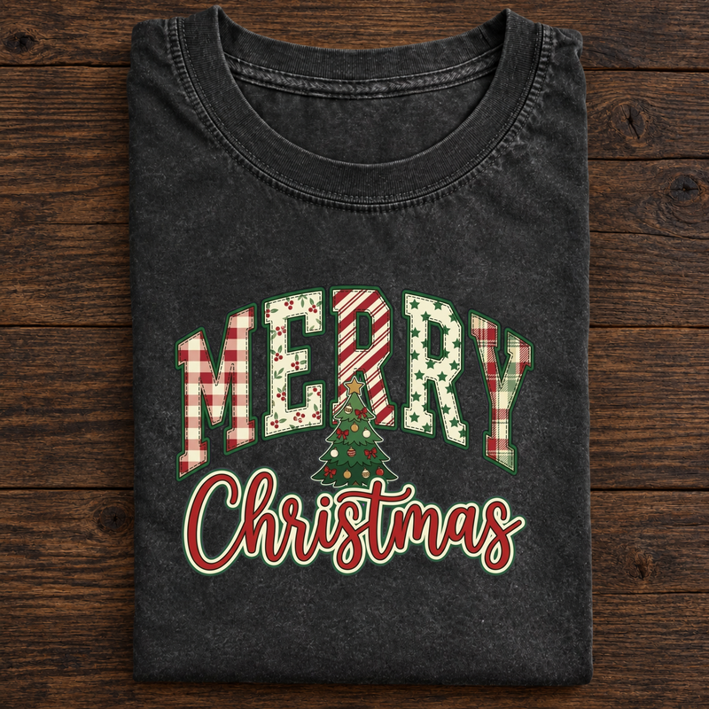 Merry Christmas T-Shirt, Festive Holiday Christmas Tree