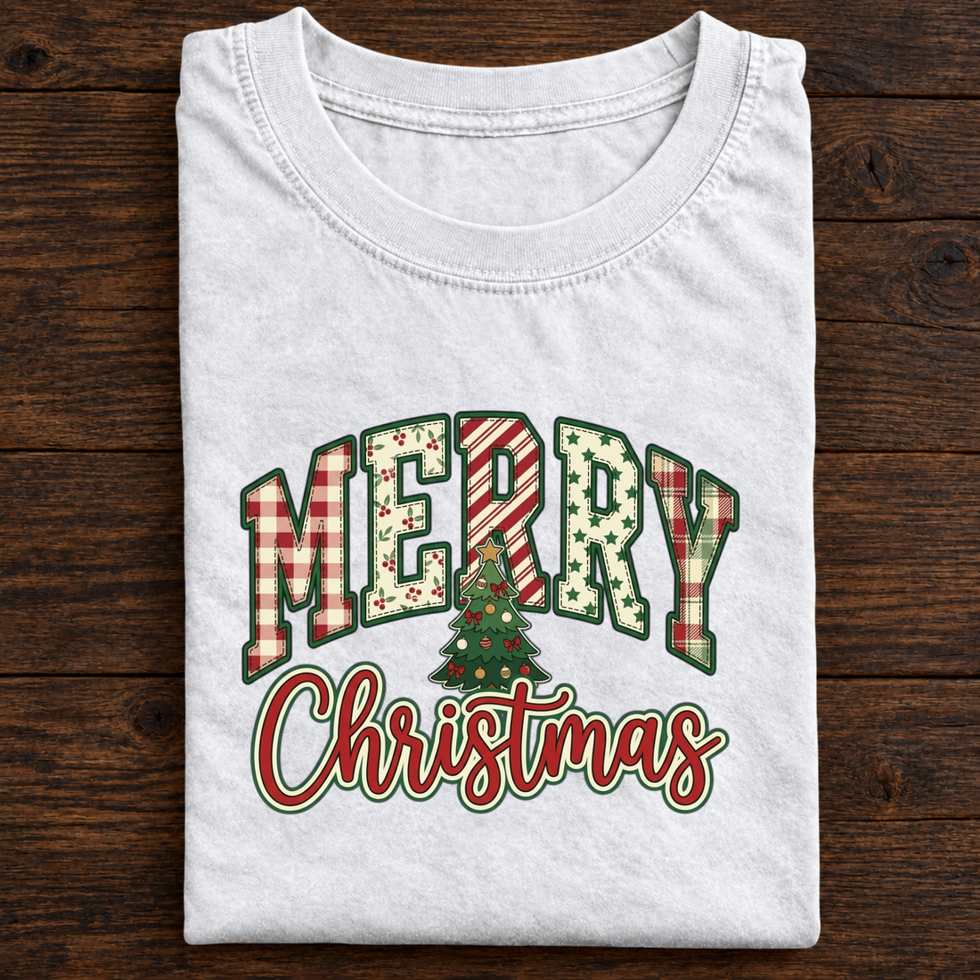 Merry Christmas T-Shirt, Festive Holiday Christmas Tree