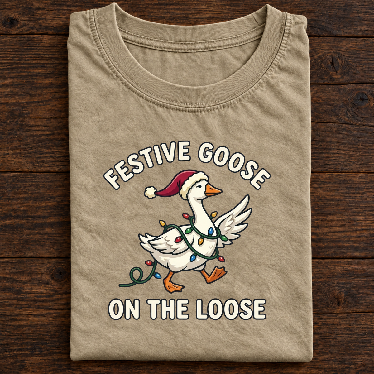 Festive Goose on the Loose Christmas T-Shirt