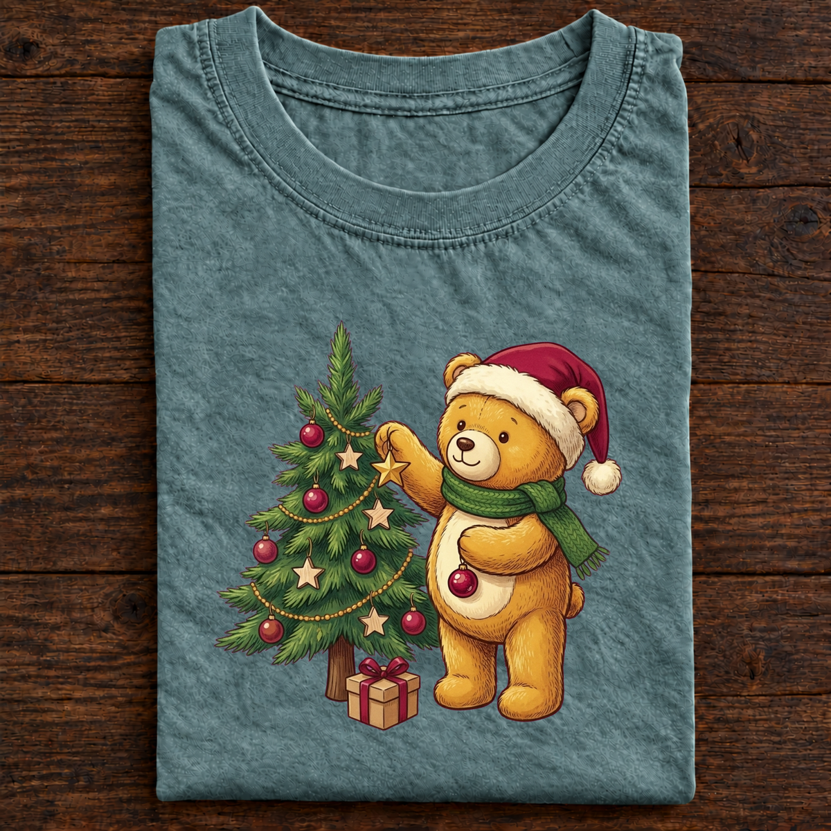 Christmas Teddy Bear and Christmas Tree T-Shirt
