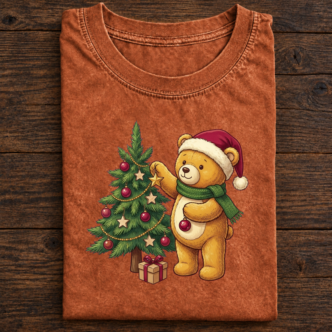 Christmas Teddy Bear and Christmas Tree T-Shirt