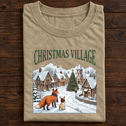 Christmas Village Winter Scene T-Shirt