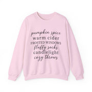 Pumpkin Spice Cozy Fall Sweatshirt, Warm Cider Autumn Crewneck, Fluffy Socks Candlelight Sweater, Cozy Season Fall Pullover
