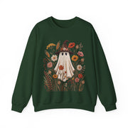 Cute Ghost Witch Fall Sweatshirt, Floral Halloween Crewneck Sweater, Boho Wildflower Spooky Season Pullover, Cozy Autumn Ghost Gift