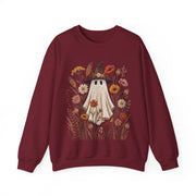 Cute Ghost Witch Fall Sweatshirt, Floral Halloween Crewneck Sweater, Boho Wildflower Spooky Season Pullover, Cozy Autumn Ghost Gift