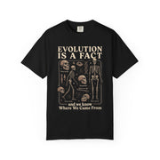 Comfort Colors Evolution Is a Fact T-Shirt, Human Evolution Skeleton Graphic Tee, Science Biology Anatomy Shirt, Biology Teacher Gift