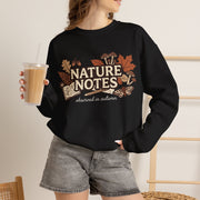 Nature Notes Fall Sweatshirt, Autumn Botanical Crewneck Sweater, Vintage Mushroom Leaves Moth Graphic Pullover, Cozy Nature Lover Gift