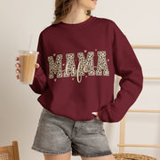 Mama Life Leopard Print Sweatshirt, Mom Life Crewneck Sweater, Trendy Mama Graphic Pullover, Cute Motherhood Gift for Mom