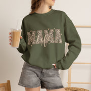 Mama Life Leopard Print Sweatshirt, Mom Life Crewneck Sweater, Trendy Mama Graphic Pullover, Cute Motherhood Gift for Mom