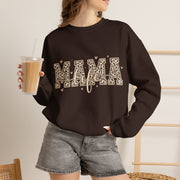 Mama Life Leopard Print Sweatshirt, Mom Life Crewneck Sweater, Trendy Mama Graphic Pullover, Cute Motherhood Gift for Mom