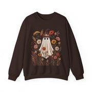 Cute Ghost Witch Fall Sweatshirt, Floral Halloween Crewneck Sweater, Boho Wildflower Spooky Season Pullover, Cozy Autumn Ghost Gift