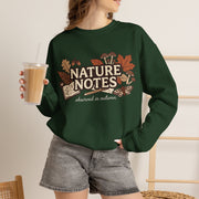 Nature Notes Fall Sweatshirt, Autumn Botanical Crewneck Sweater, Vintage Mushroom Leaves Moth Graphic Pullover, Cozy Nature Lover Gift