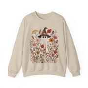 Cute Ghost Witch Fall Sweatshirt, Floral Halloween Crewneck Sweater, Boho Wildflower Spooky Season Pullover, Cozy Autumn Ghost Gift