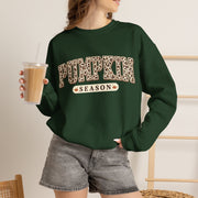 Pumpkin Season Fall Sweatshirt, Cow Print Autumn Crewneck Sweater, Western Pumpkin Graphic Pullover, Cozy Country Fall Gift