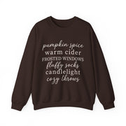Pumpkin Spice Cozy Fall Sweatshirt, Warm Cider Autumn Crewneck, Fluffy Socks Candlelight Sweater, Cozy Season Fall Pullover